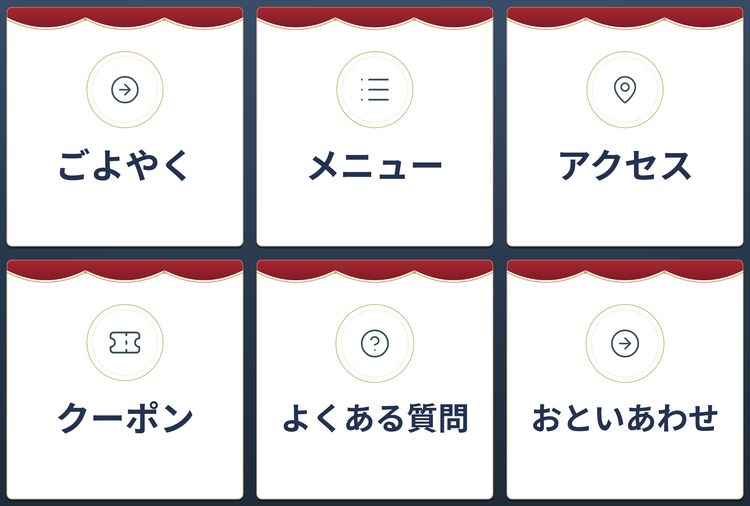 リッチメニューのテーマ「ステージ」の例